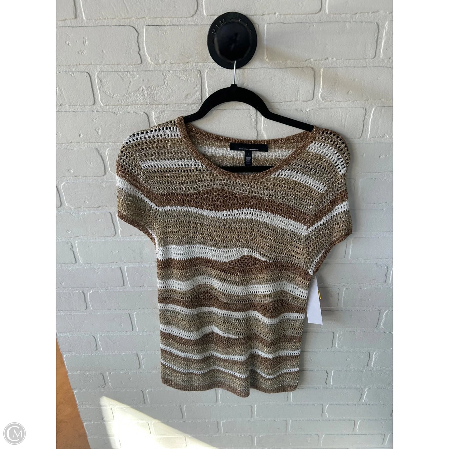 Sweater Short Sleeve By White House Black Market In Brown & Tan, Size: L