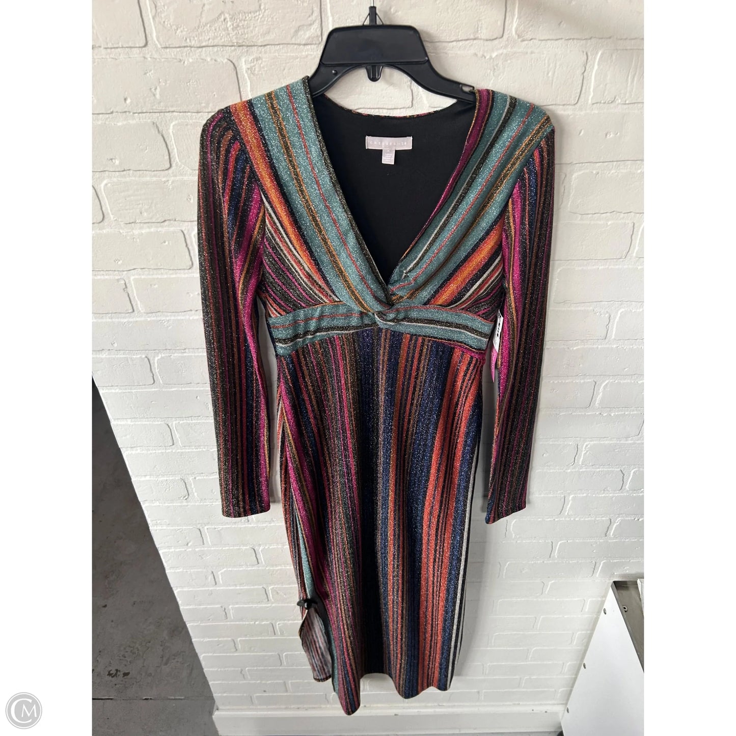 Dress Casual Maxi By Chelsea 28 In Black & Gold, Size: M