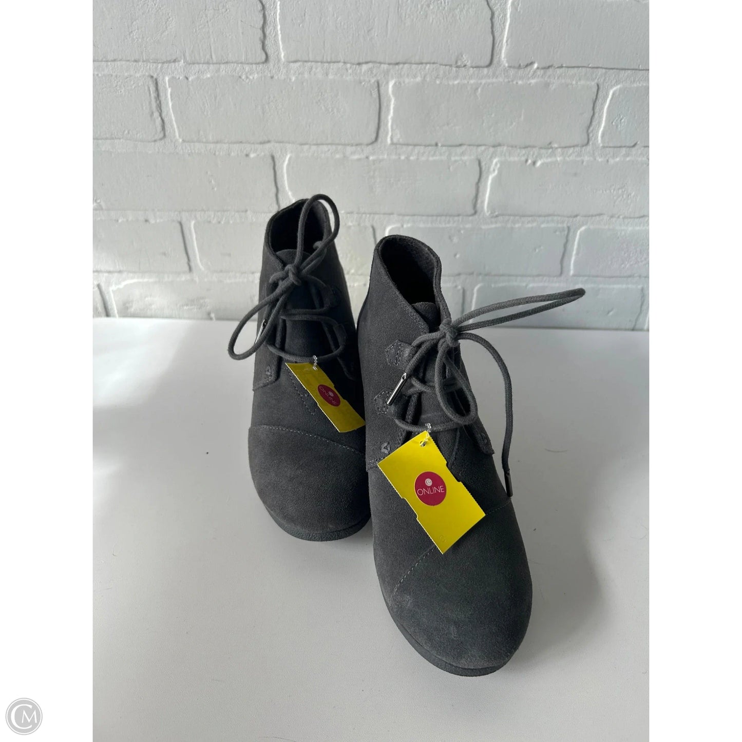 Shoes Heels Wedge By Toms In Grey, Size: 9.5