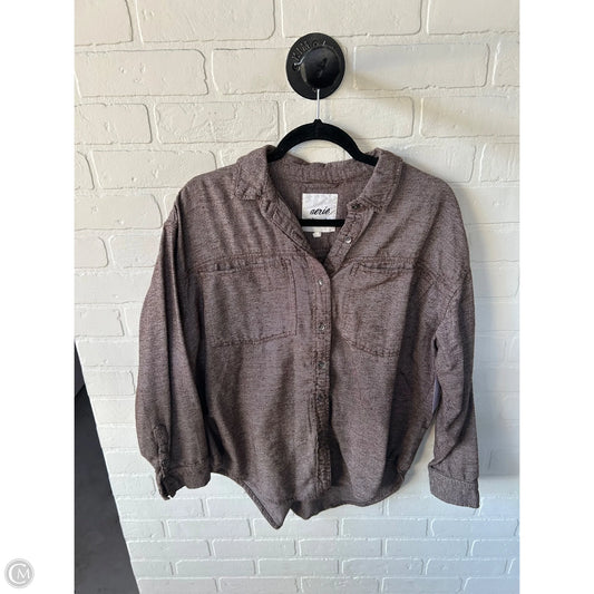 Top Long Sleeve By Aerie In Brown, Size: S