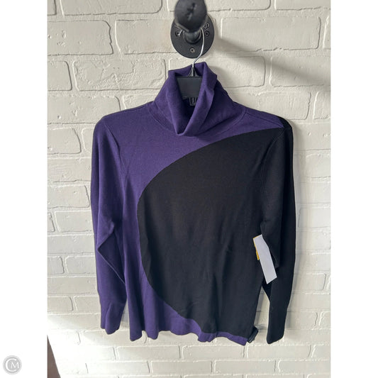 Sweater By Chicos In Black & Purple, Size: L