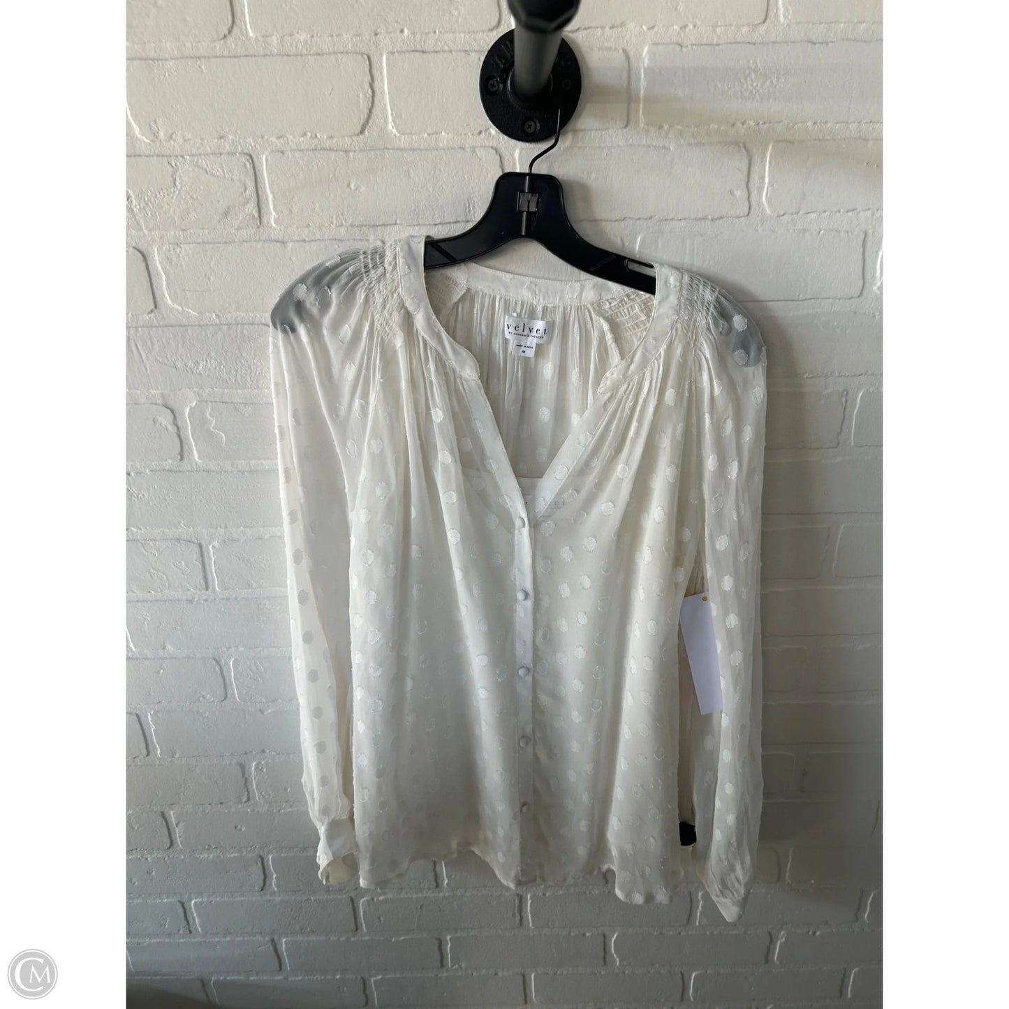 Top 2pc Long Sleeve By Velvet By Graham & Spencer In White, Size: M