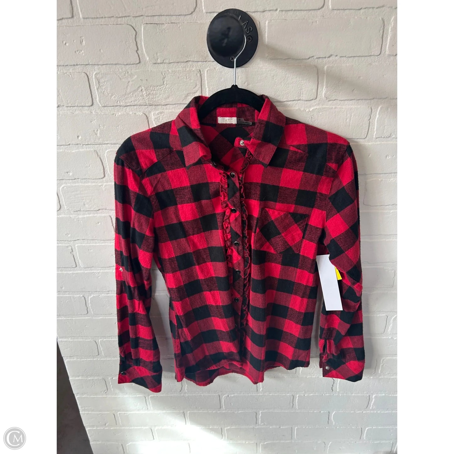 Top Long Sleeve By Tart In Black & Red, Size: S