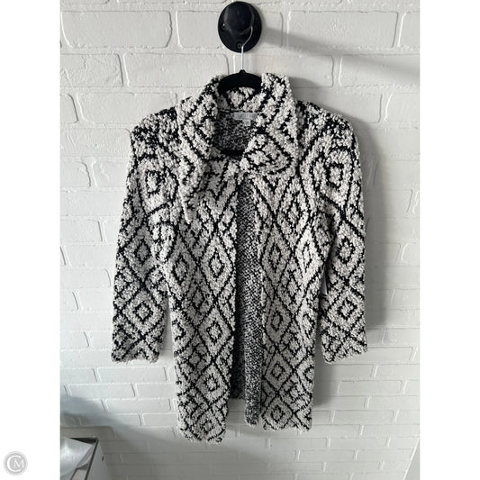Sweater Cardigan By Solitaire In Black & Cream, Size: S