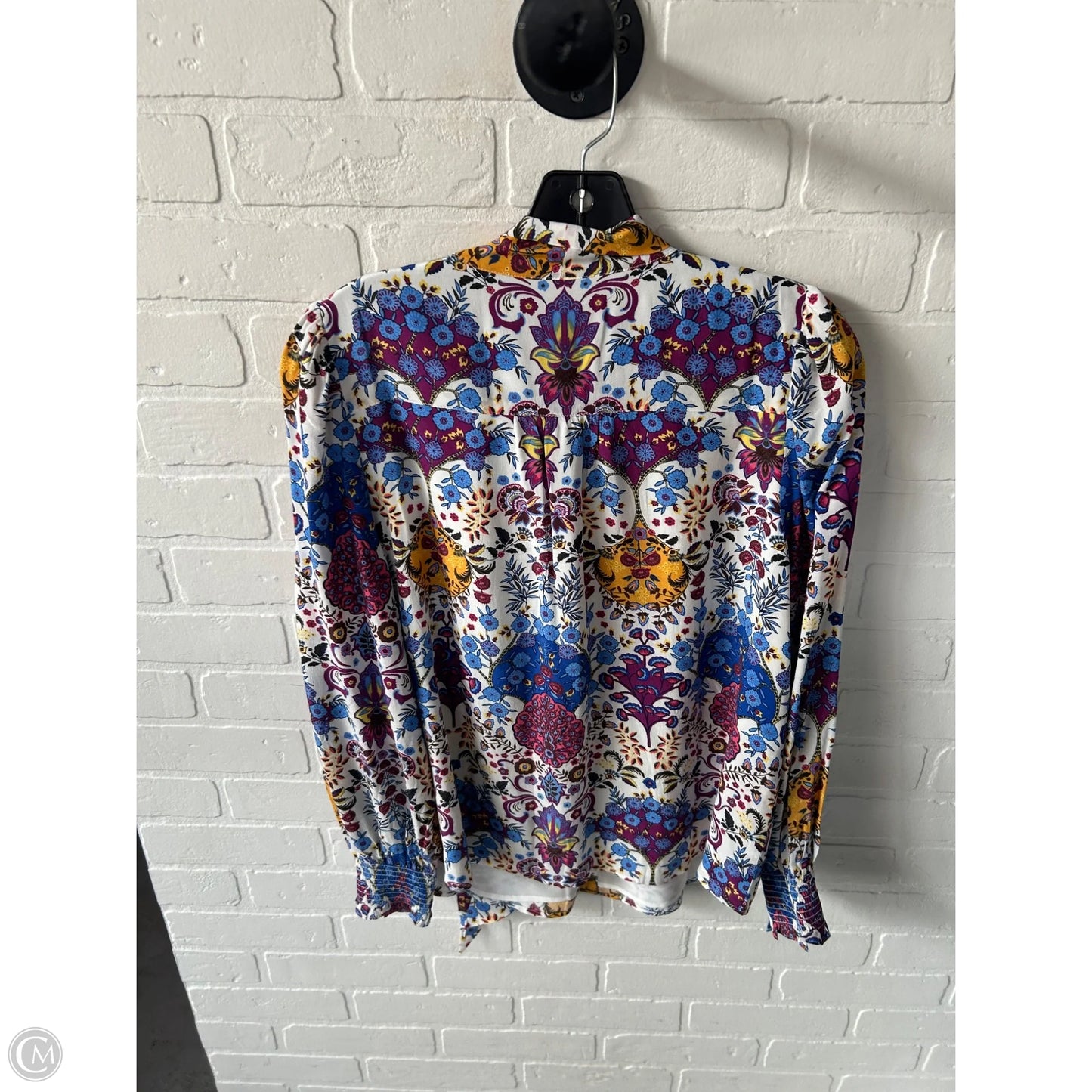 Top Long Sleeve By Talbots In Blue & White, Size: Lp