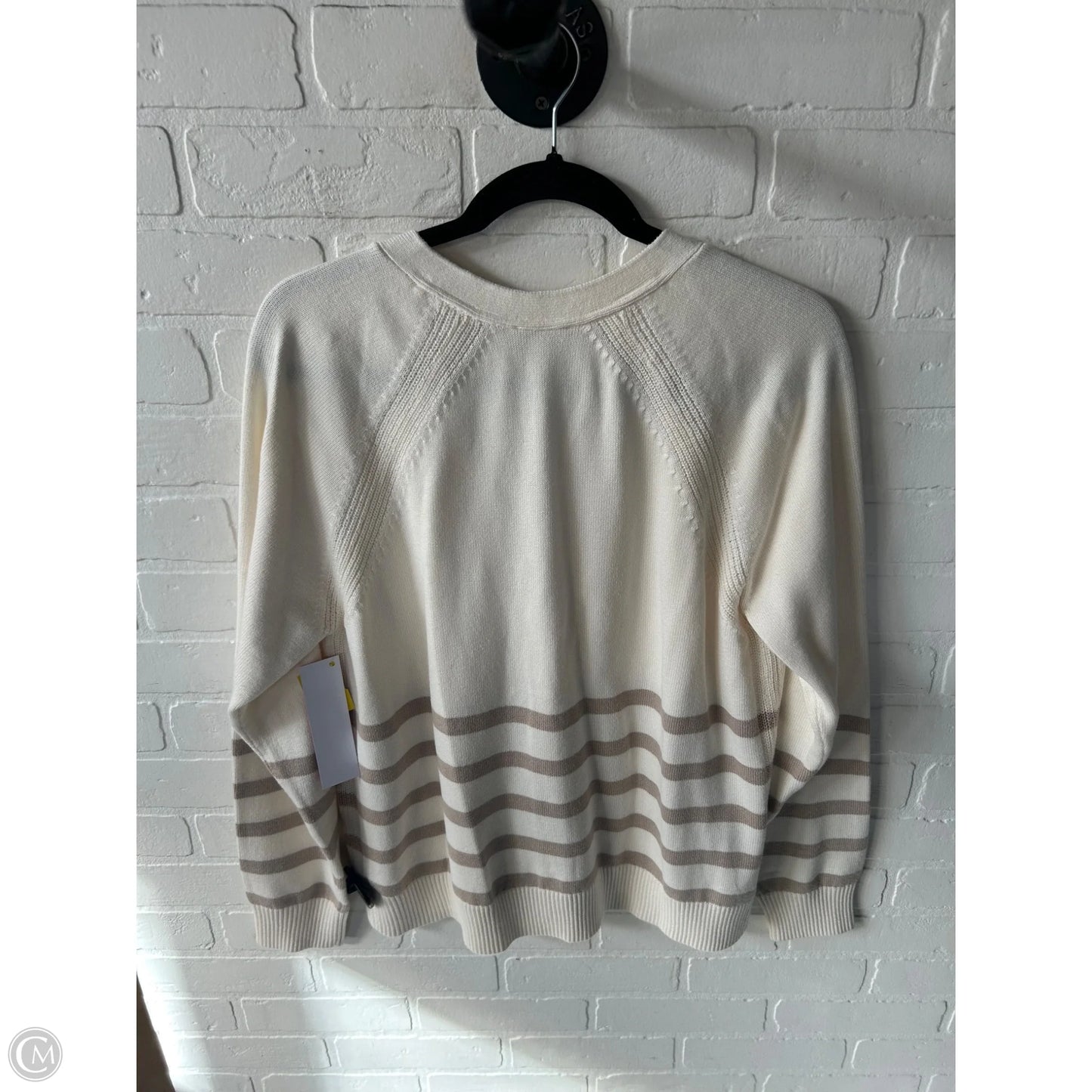 Sweater Cardigan By J. Jill In Cream & Tan, Size: M