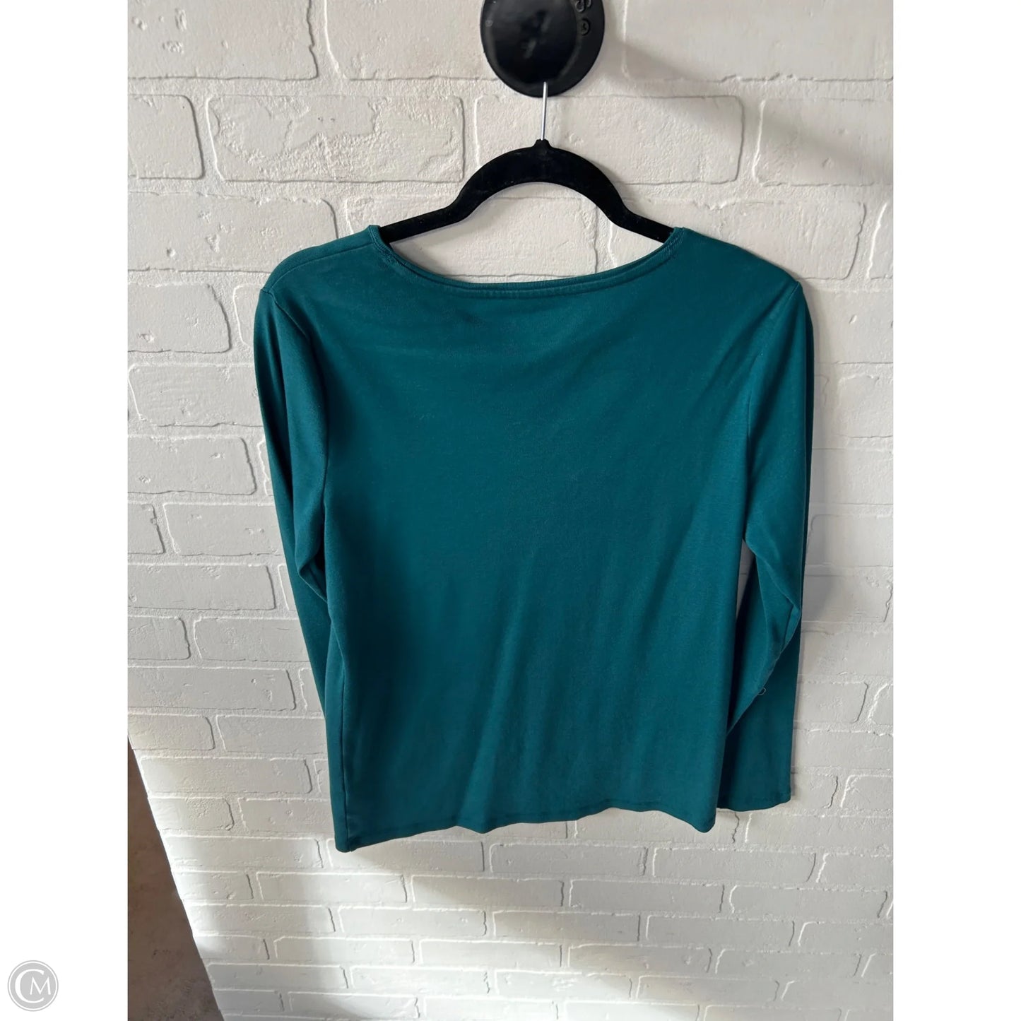 Top Long Sleeve Basic By Talbots In Teal, Size: L