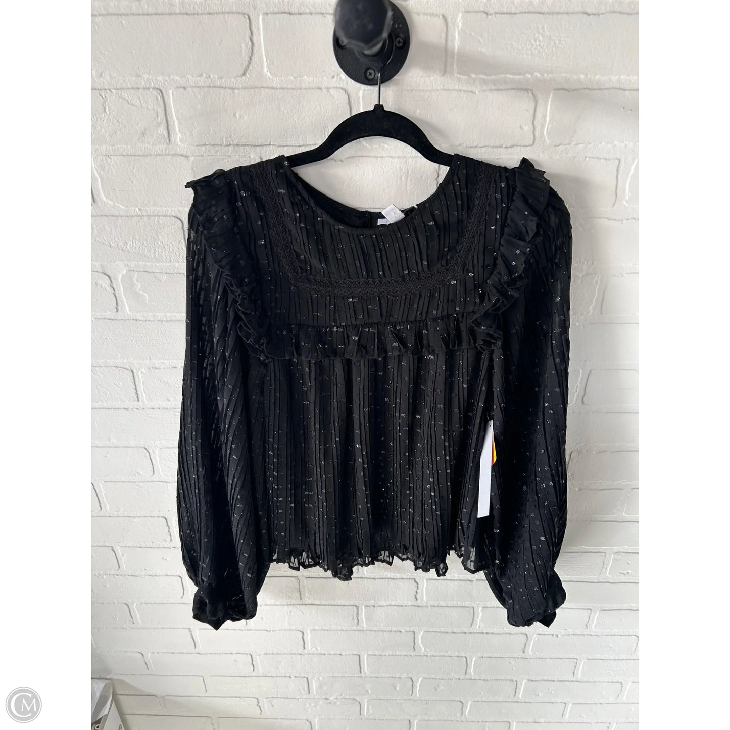 Top Long Sleeve By Topshop In Black, Size: S