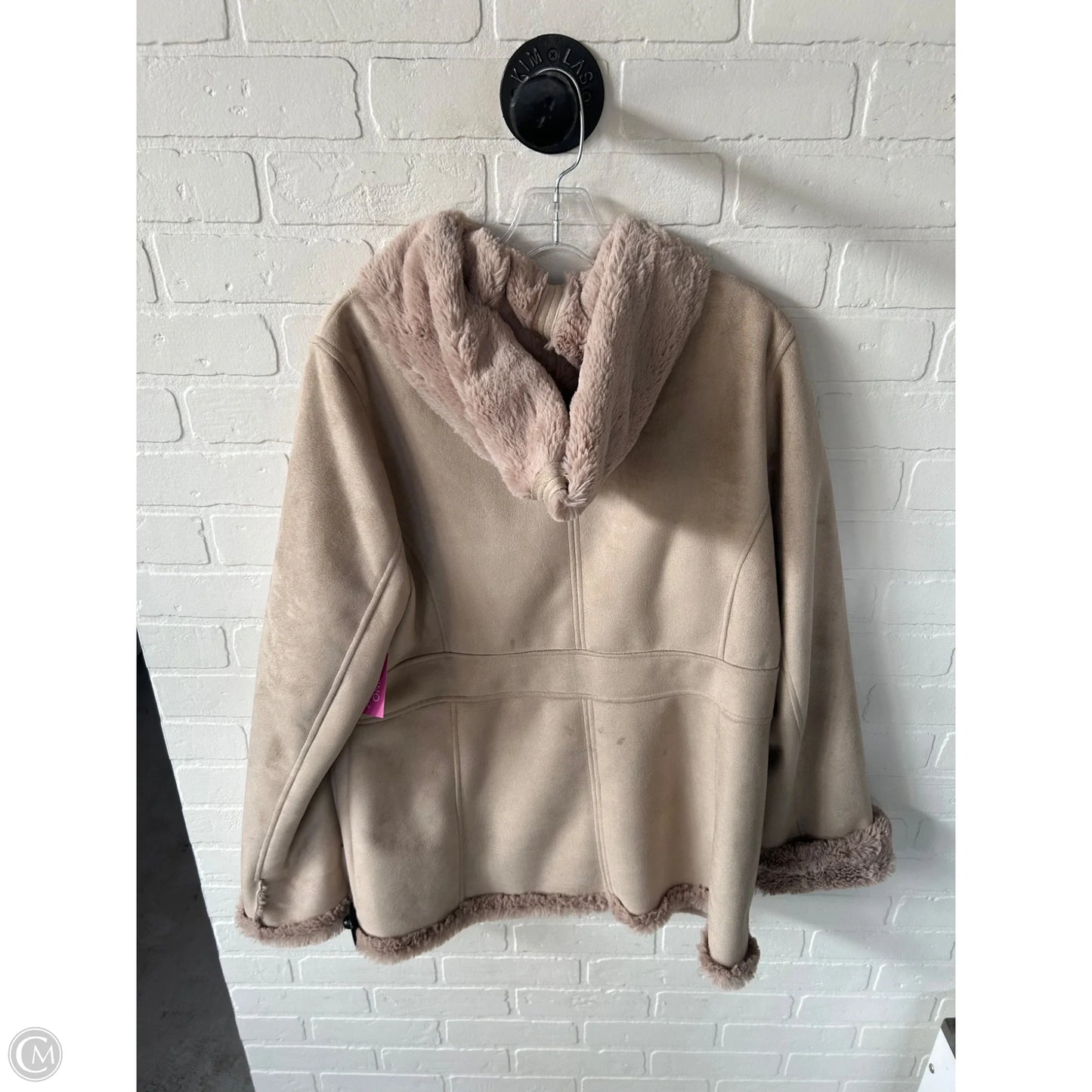 Coat Faux Fur & Sherpa By Jones New York In Tan, Size: L