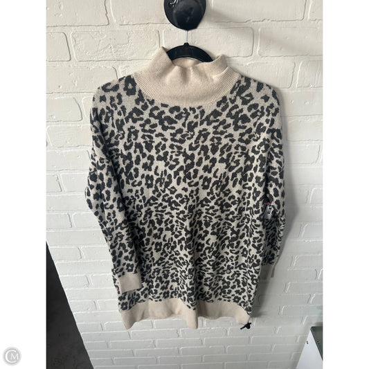 Sweater By Loft In Black & Cream, Size: L