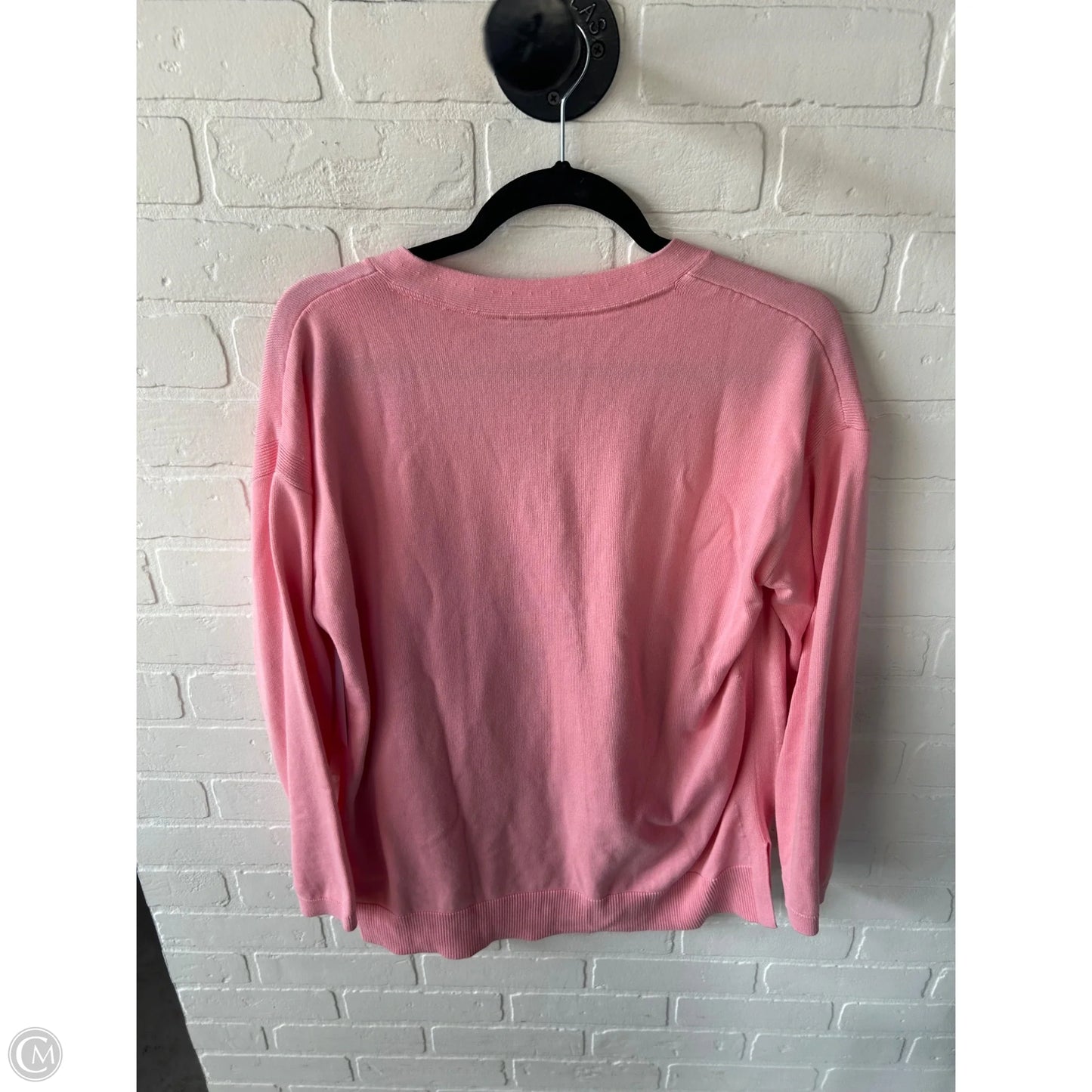 Sweater Cardigan By Talbots In Pink, Size: L