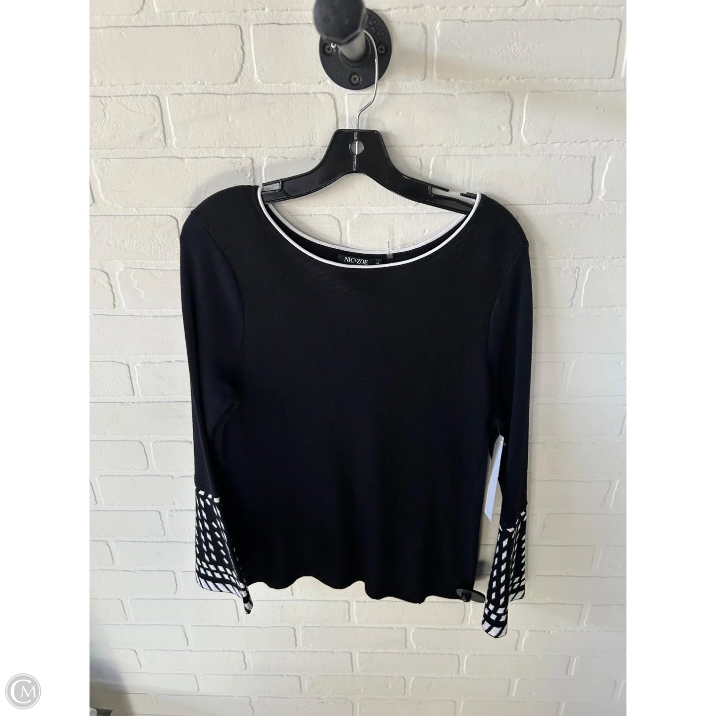 Sweater By Nic + Zoe In Black & White, Size: L