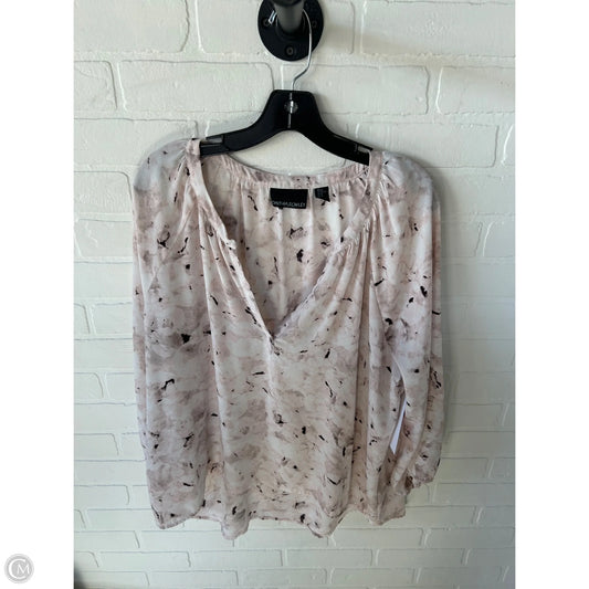 Top Long Sleeve By Cynthia Rowley In Pink & White, Size: Xl