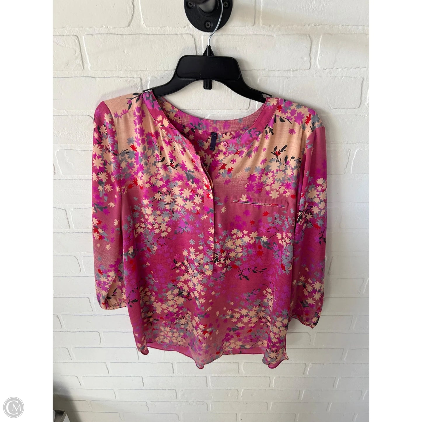 Top Long Sleeve By Not Your Daughters Jeans In Pink, Size: L
