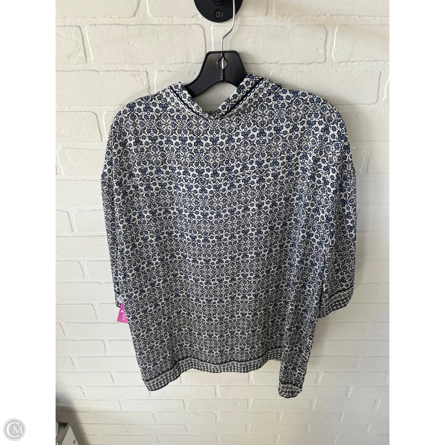 Top Short Sleeve By Max Studio In Black & Blue, Size: Xl