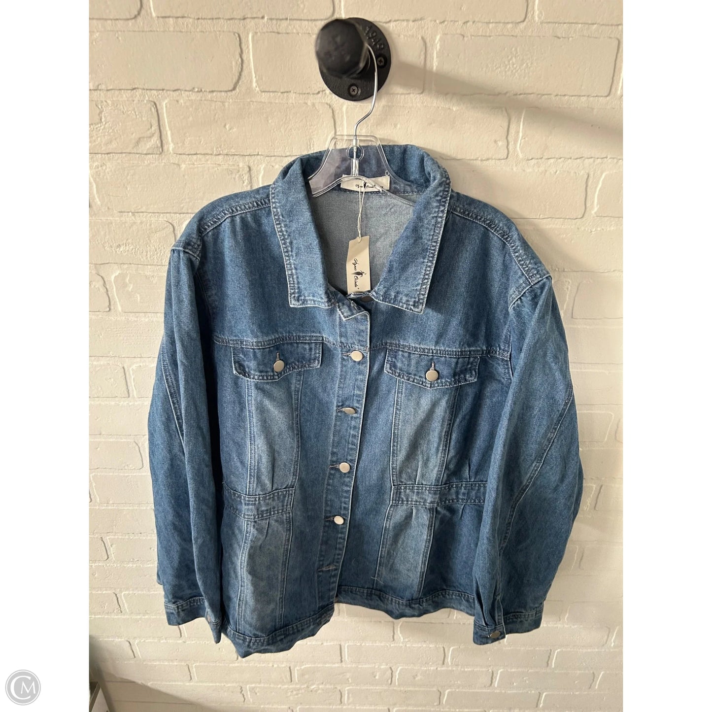 Jacket Denim By Agnes Orinda In Blue Denim, Size: 3x