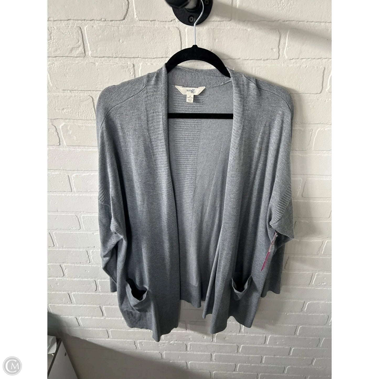 Sweater Cardigan By Terra & Sky In Grey, Size: 2x