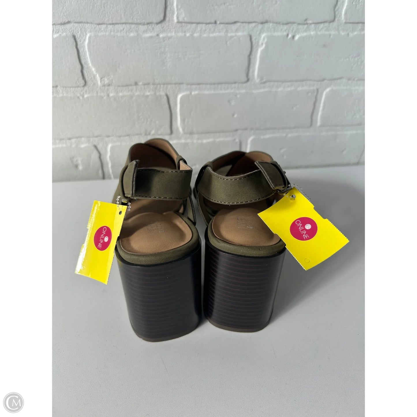 Sandals Heels Block By Market & Spruce In Green, Size: 8.5