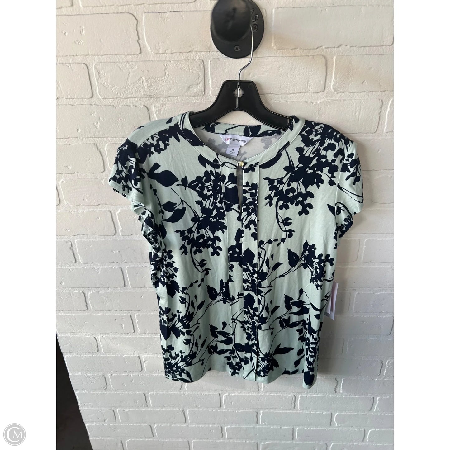 Top Short Sleeve By Liz Claiborne In Blue & Green, Size: M