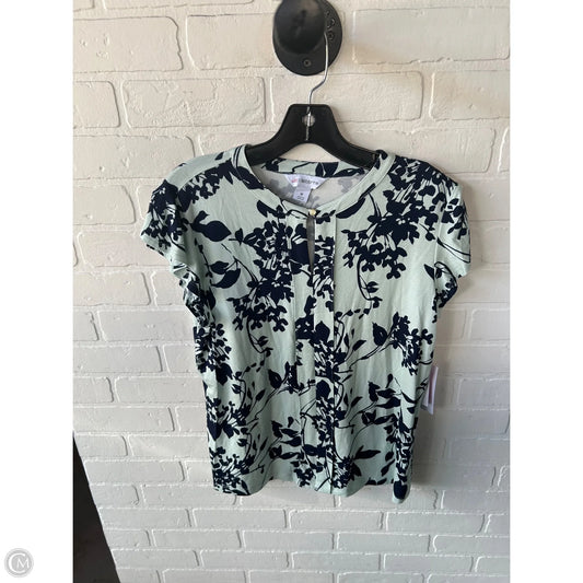 Top Short Sleeve By Liz Claiborne In Blue & Green, Size: M
