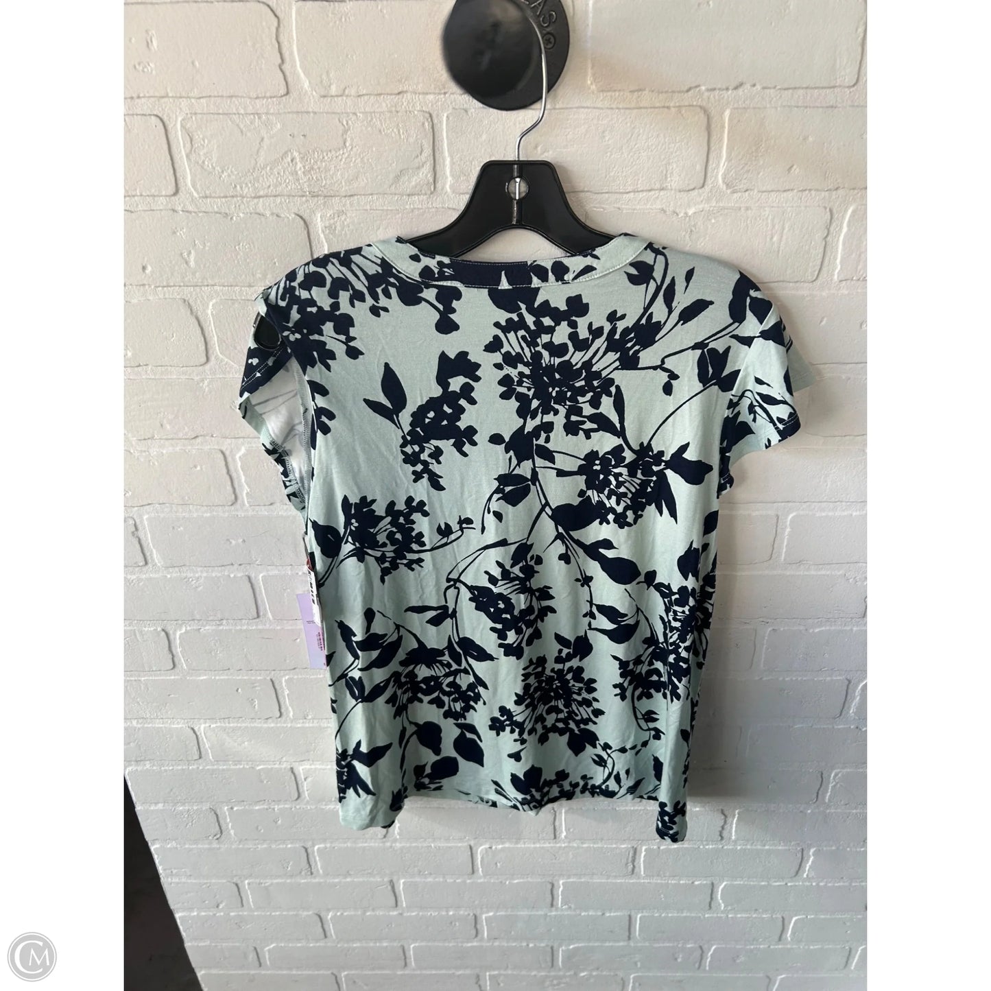 Top Short Sleeve By Liz Claiborne In Blue & Green, Size: M