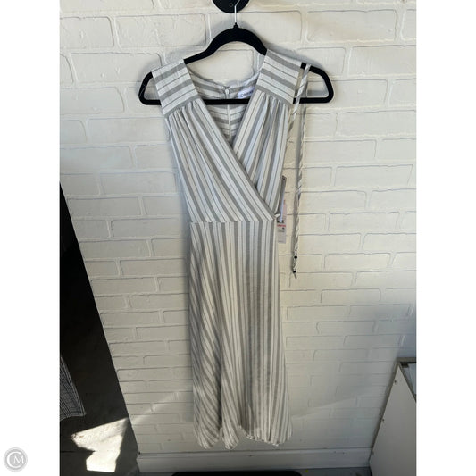 Dress Casual Maxi By Calvin Klein In Grey & White, Size: M