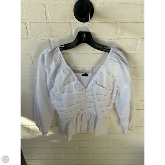Top Long Sleeve By Express In White, Size: S