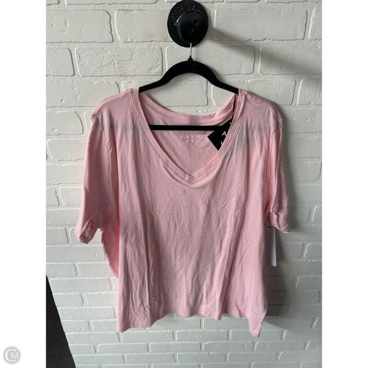 Top Short Sleeve Basic By Ava & Viv In Pink, Size: 2x