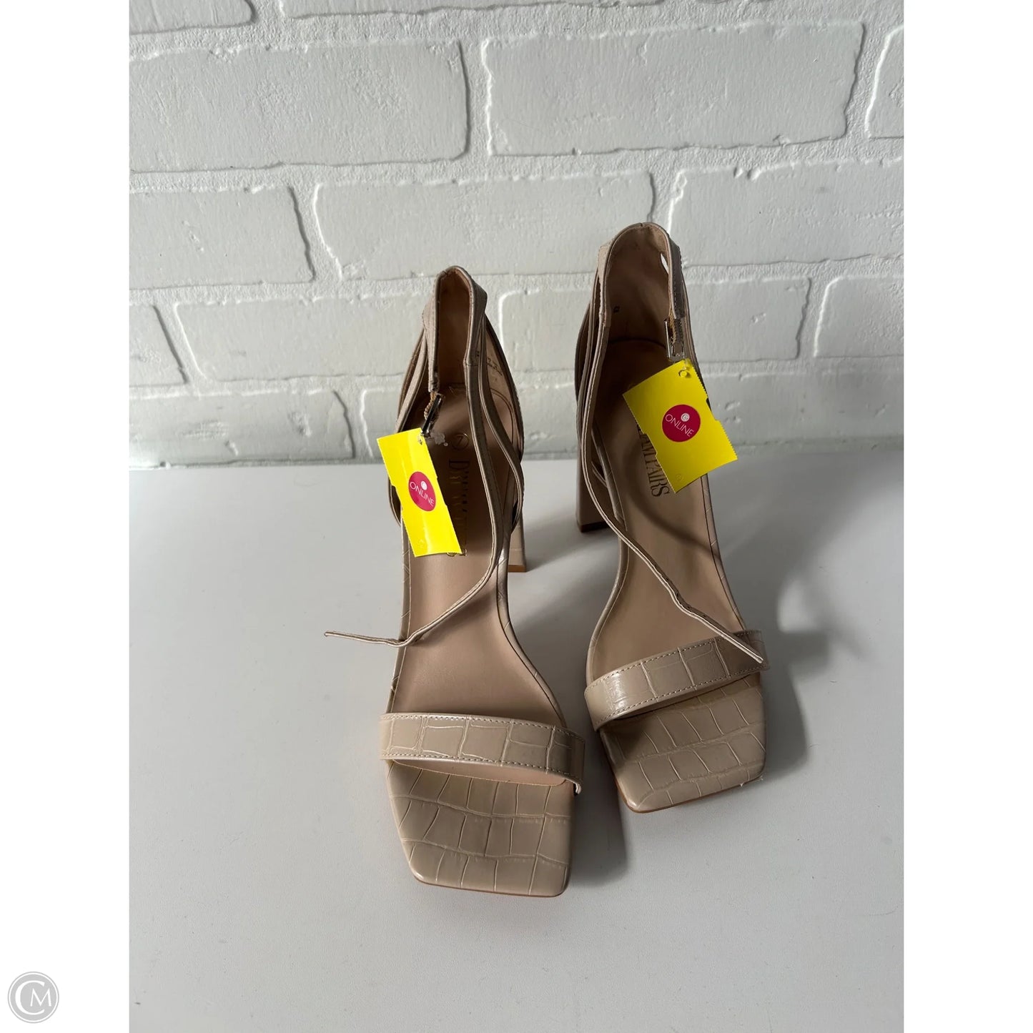 Sandals Heels Block By Dream Pairs In Tan, Size: 7