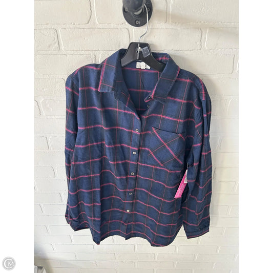 Top Long Sleeve By La Miel In Blue & Pink, Size: M