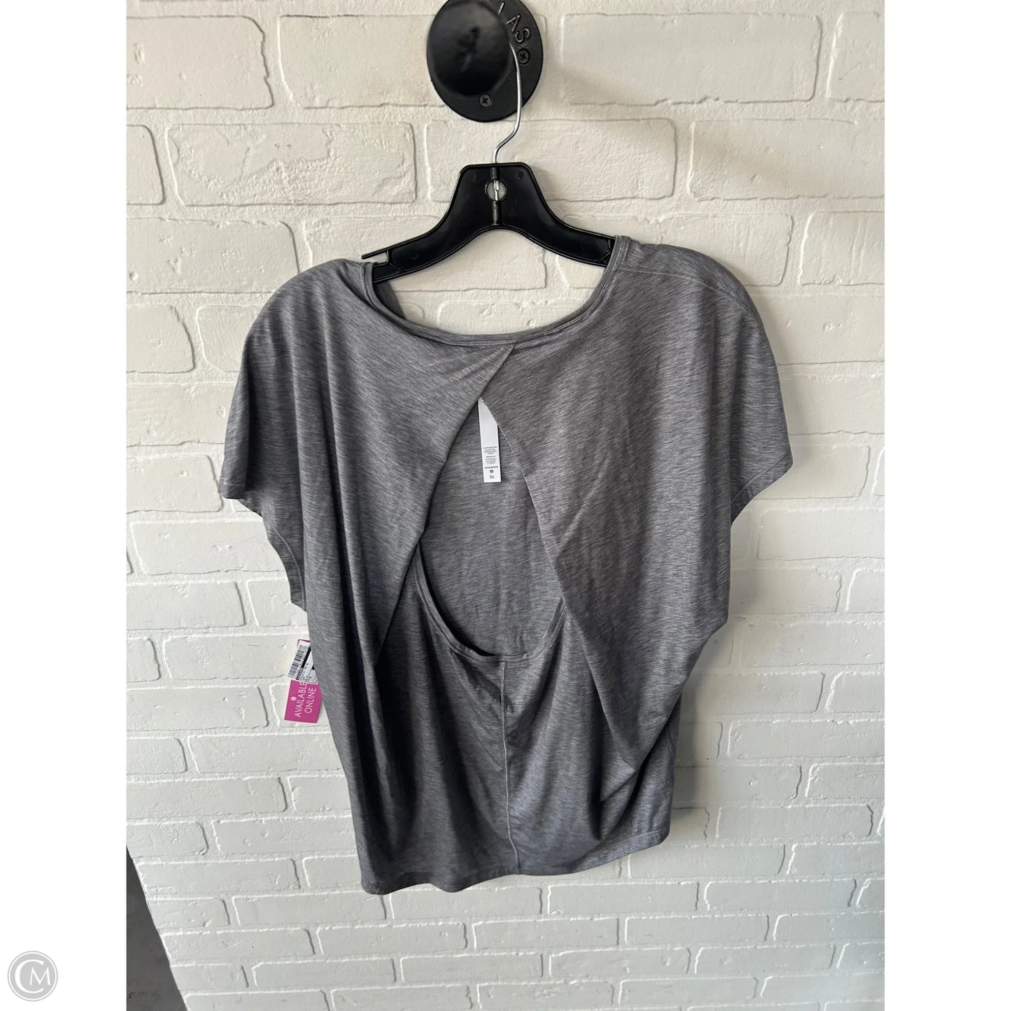Athletic Top Short Sleeve By Lululemon In Grey, Size: M
