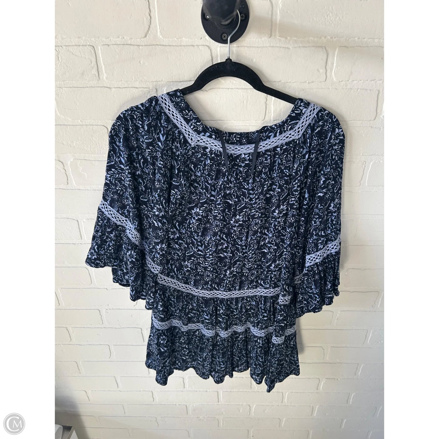 Top 3/4 Sleeve By Free People In Blue, Size: Xs