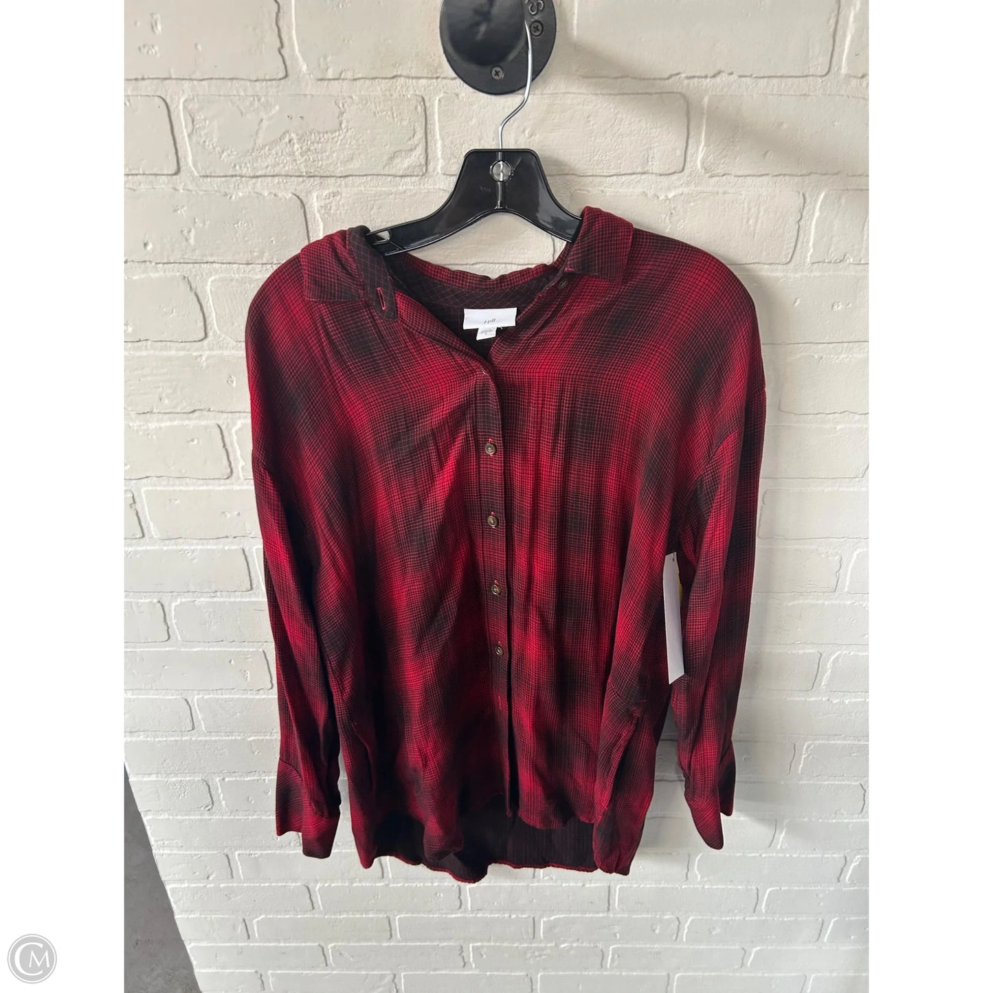 Top Long Sleeve By J. Jill In Black & Red, Size: S