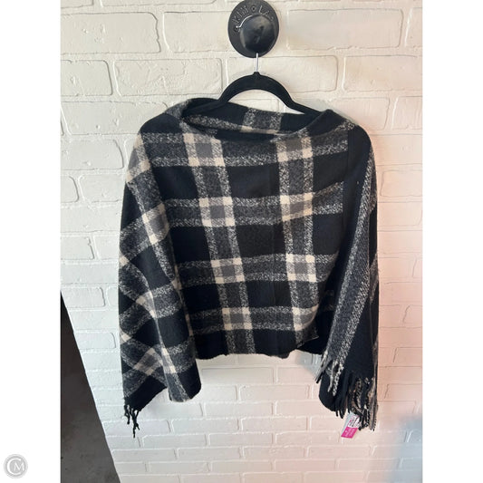 Poncho By Clothes Mentor In Black & Grey, Size: Osfm