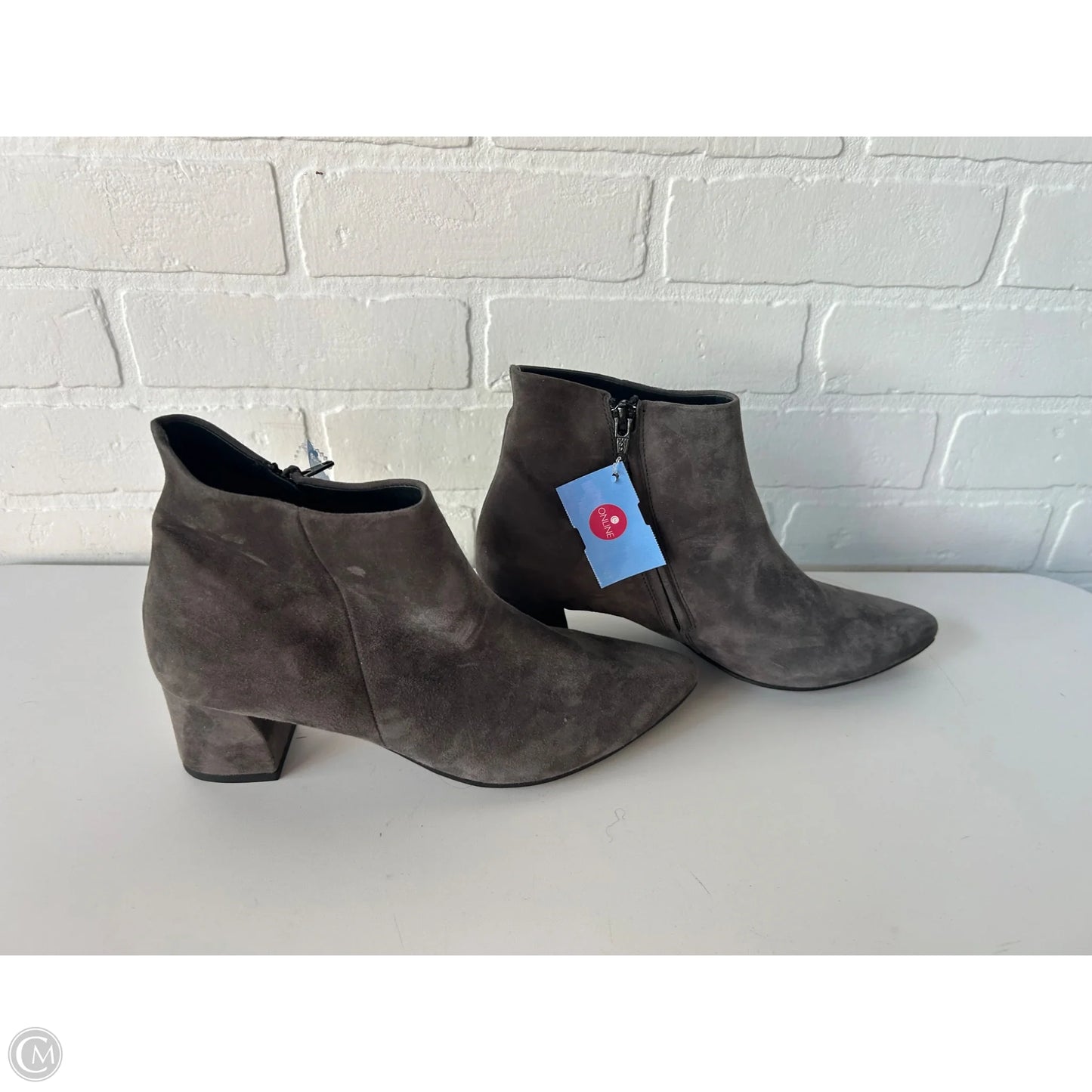 Boots Ankle Heels By Paul Green In Grey, Size: 7.5