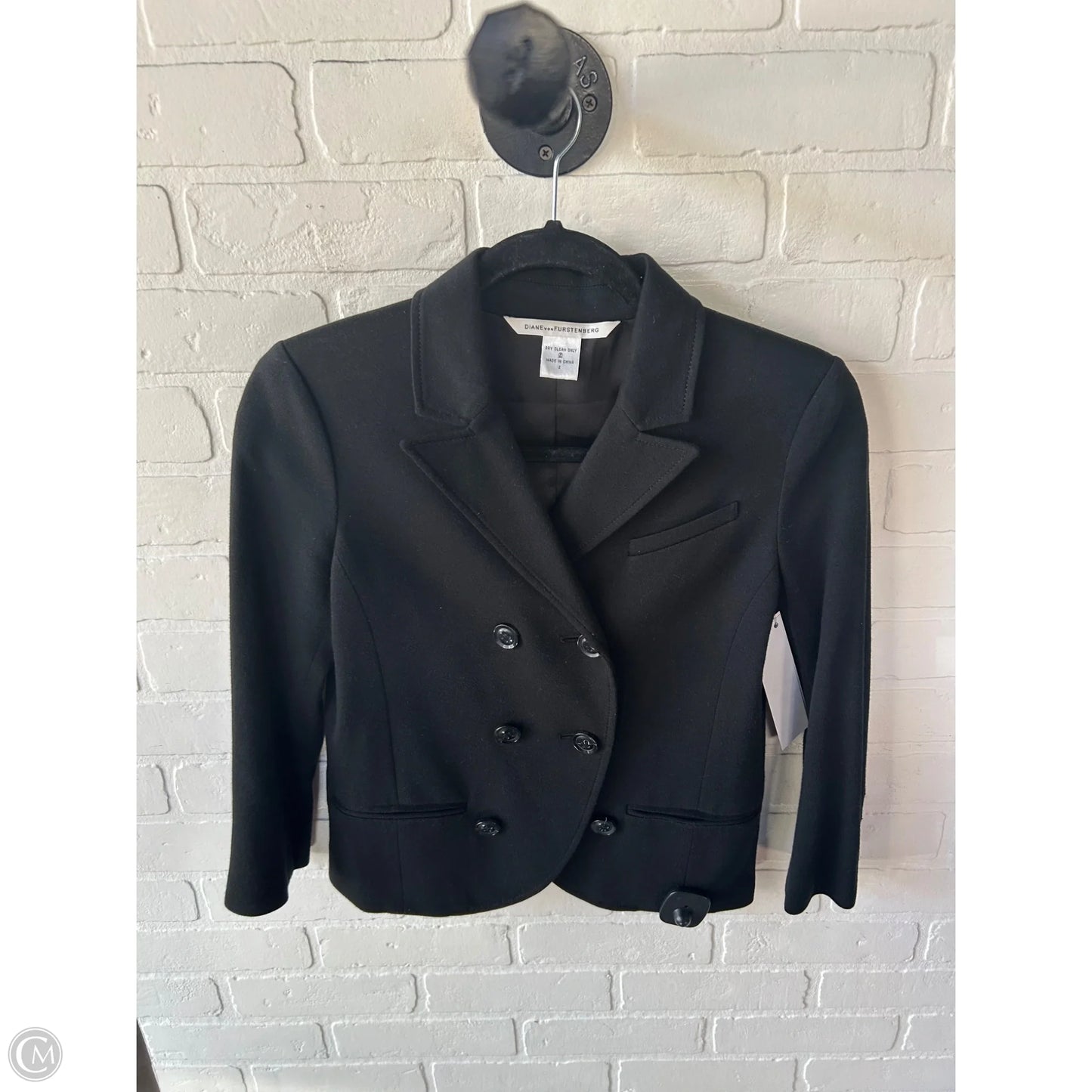 Blazer Designer By Diane Von Furstenberg In Black, Size: Xs