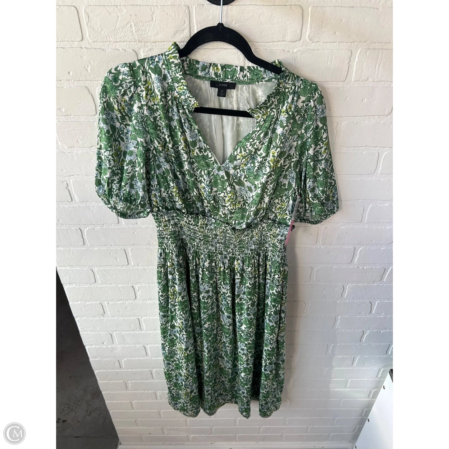 Dress Casual Midi By J. Crew In Green & White, Size: S
