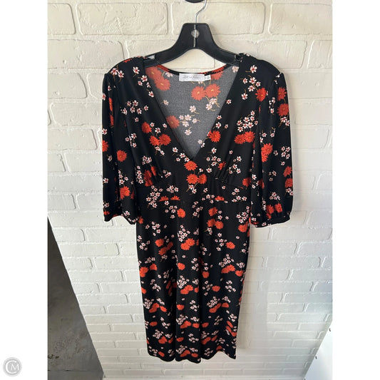 Dress Casual Midi By All In Favor In Black & Orange, Size: L