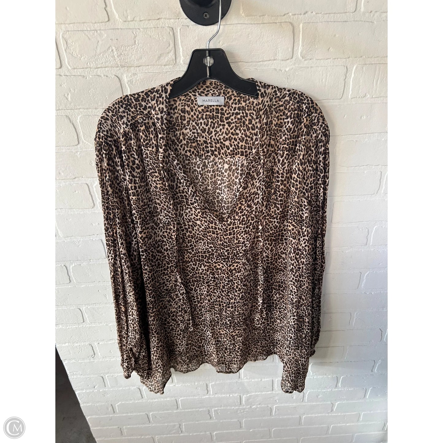 Top Long Sleeve By Clothes Mentor In Black & Tan, Size: Xl