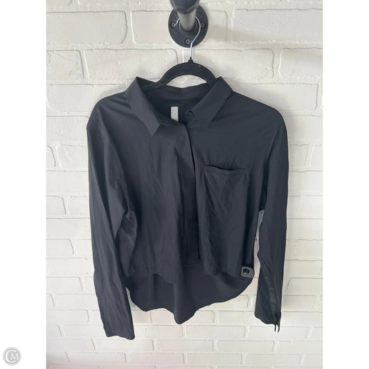Athletic Top Long Sleeve Collar By Athleta In Black, Size: M