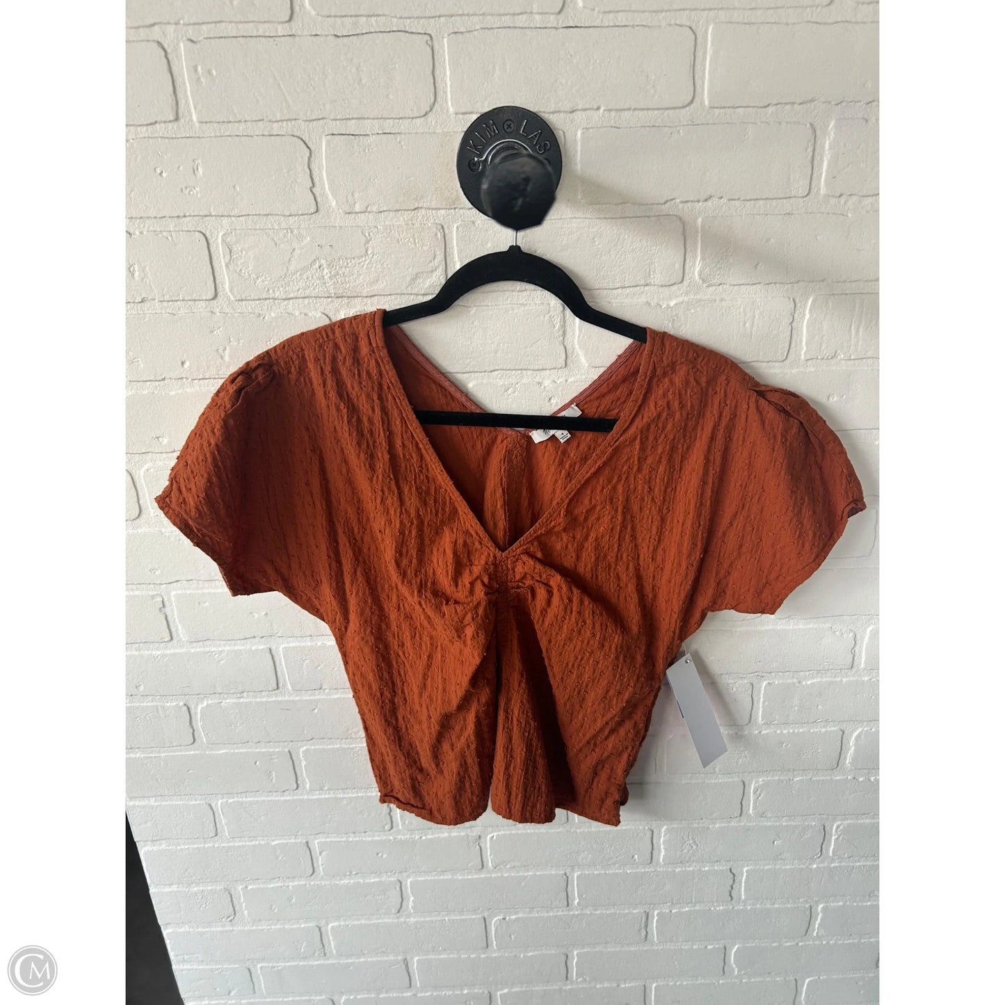 Top Short Sleeve By Madewell In Orange, Size: S