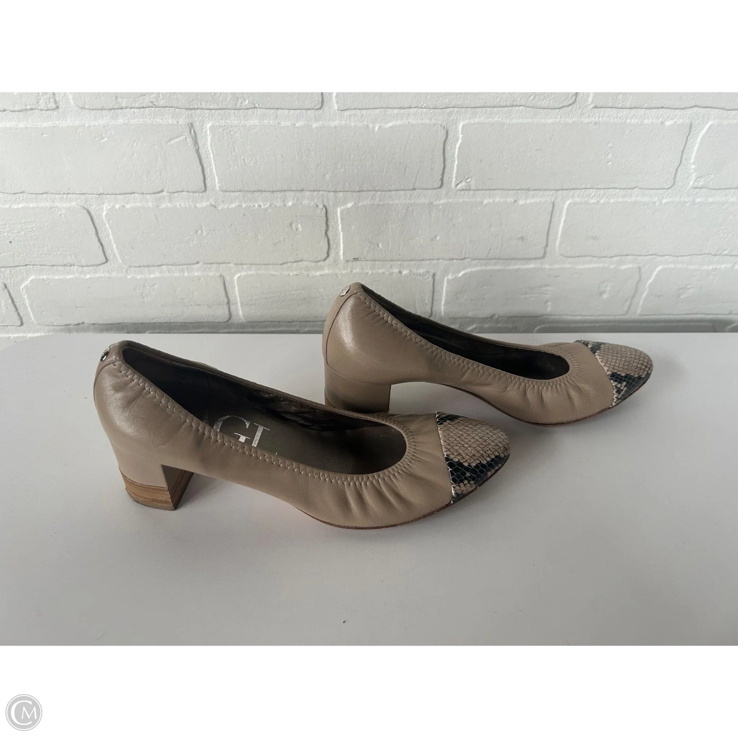 Shoes Heels Block By Agl In Tan, Size: 8.5