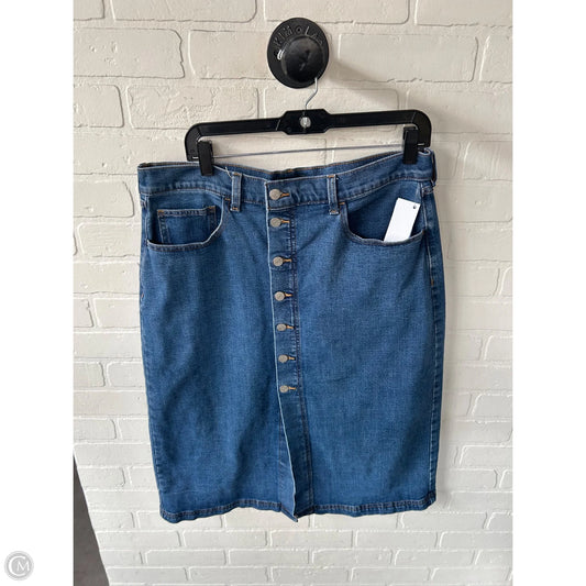 Skirt Midi By Banana Republic In Blue Denim, Size: 14