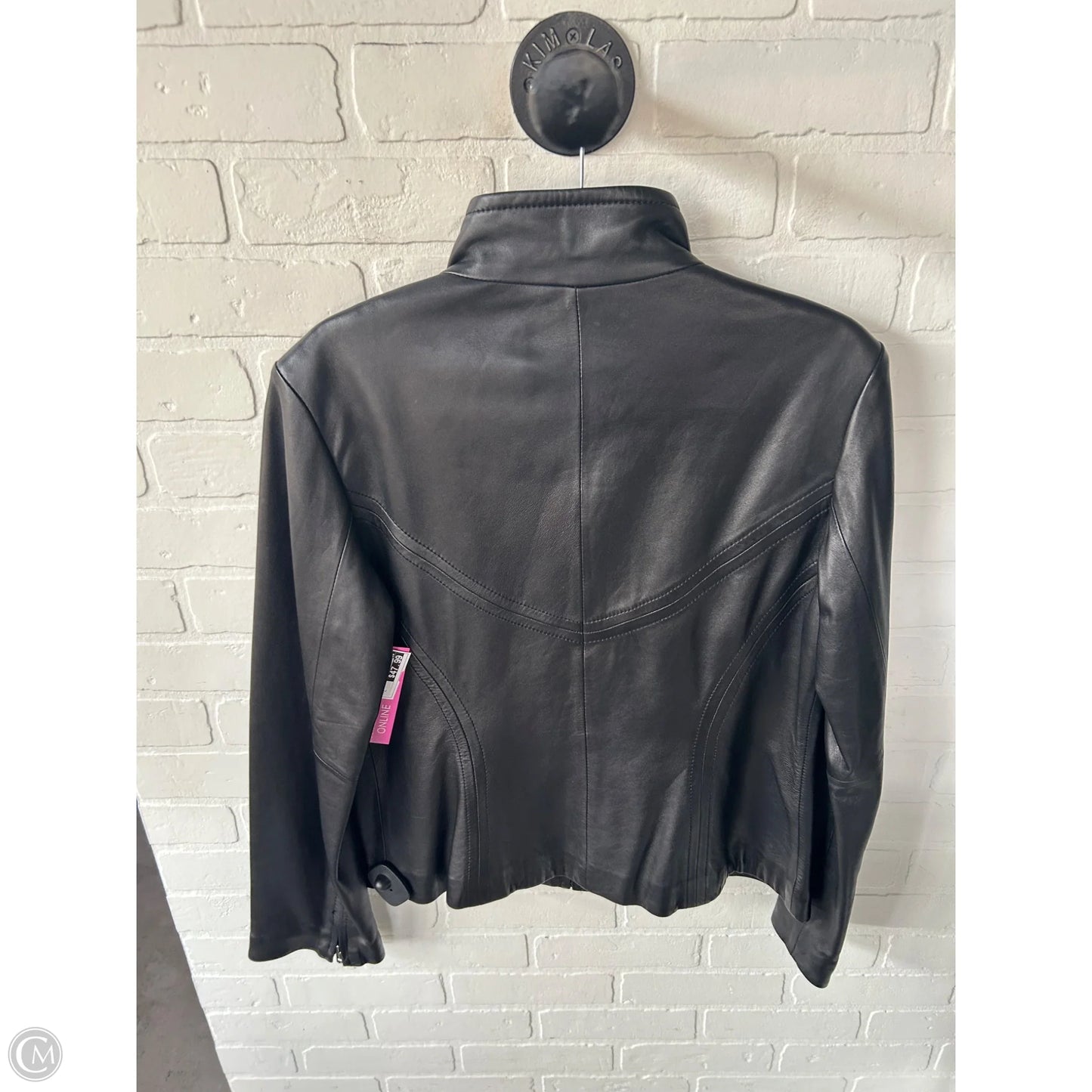 Jacket Leather By Via Spiga In Black, Size: L