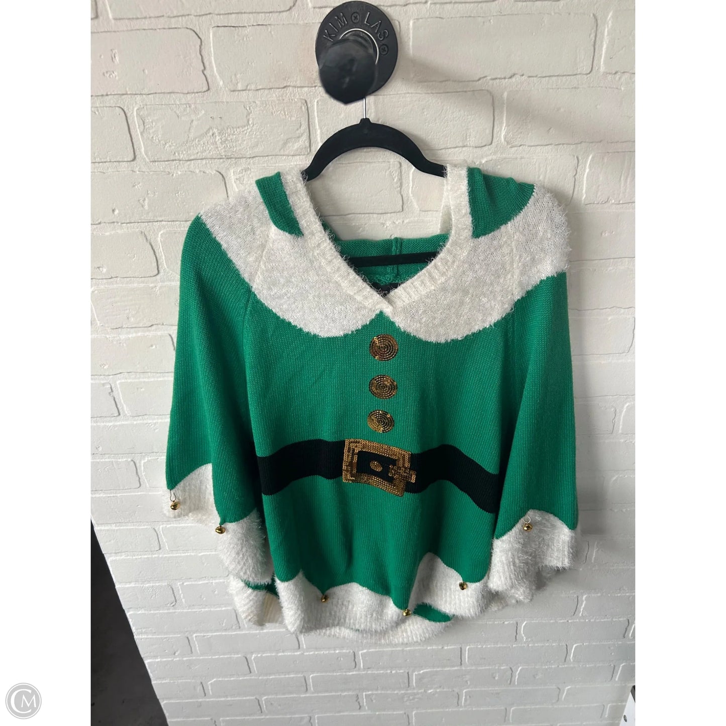 Sweater By Clothes Mentor In Green & White, Size: Xl