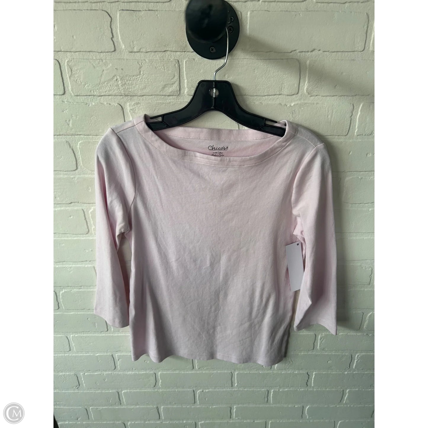 Top Long Sleeve Basic By Chicos In Pink, Size: S