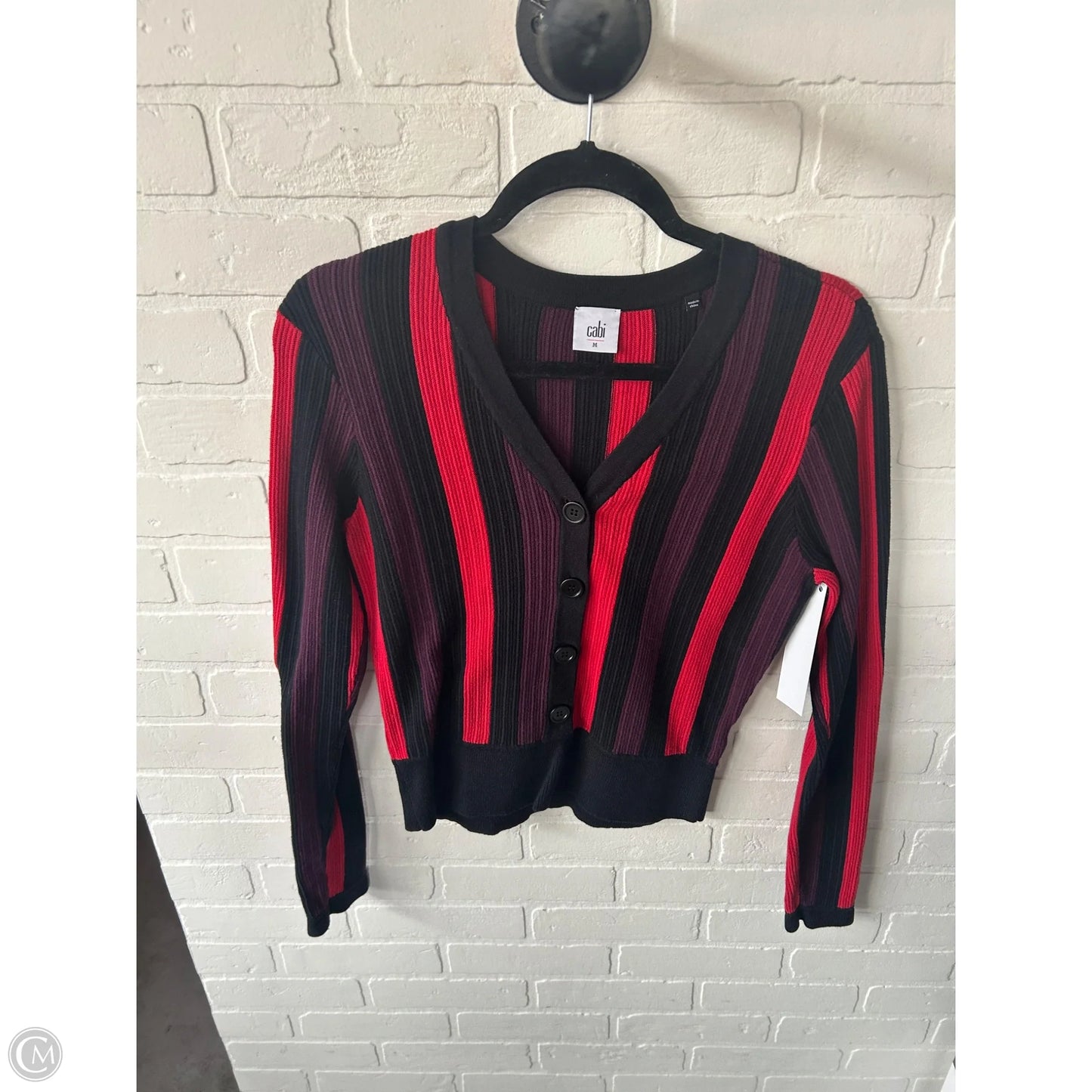 Sweater By Cabi In Black & Red, Size: M
