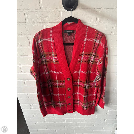 Sweater Cardigan By Ann Taylor In Red, Size: L