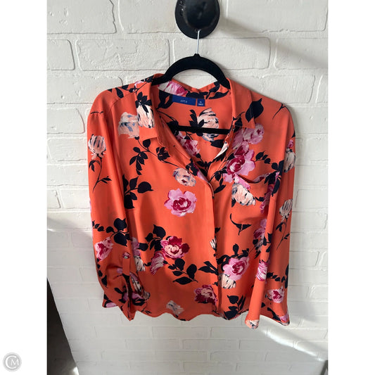 Top Long Sleeve By Apt 9 In Orange, Size: Xl