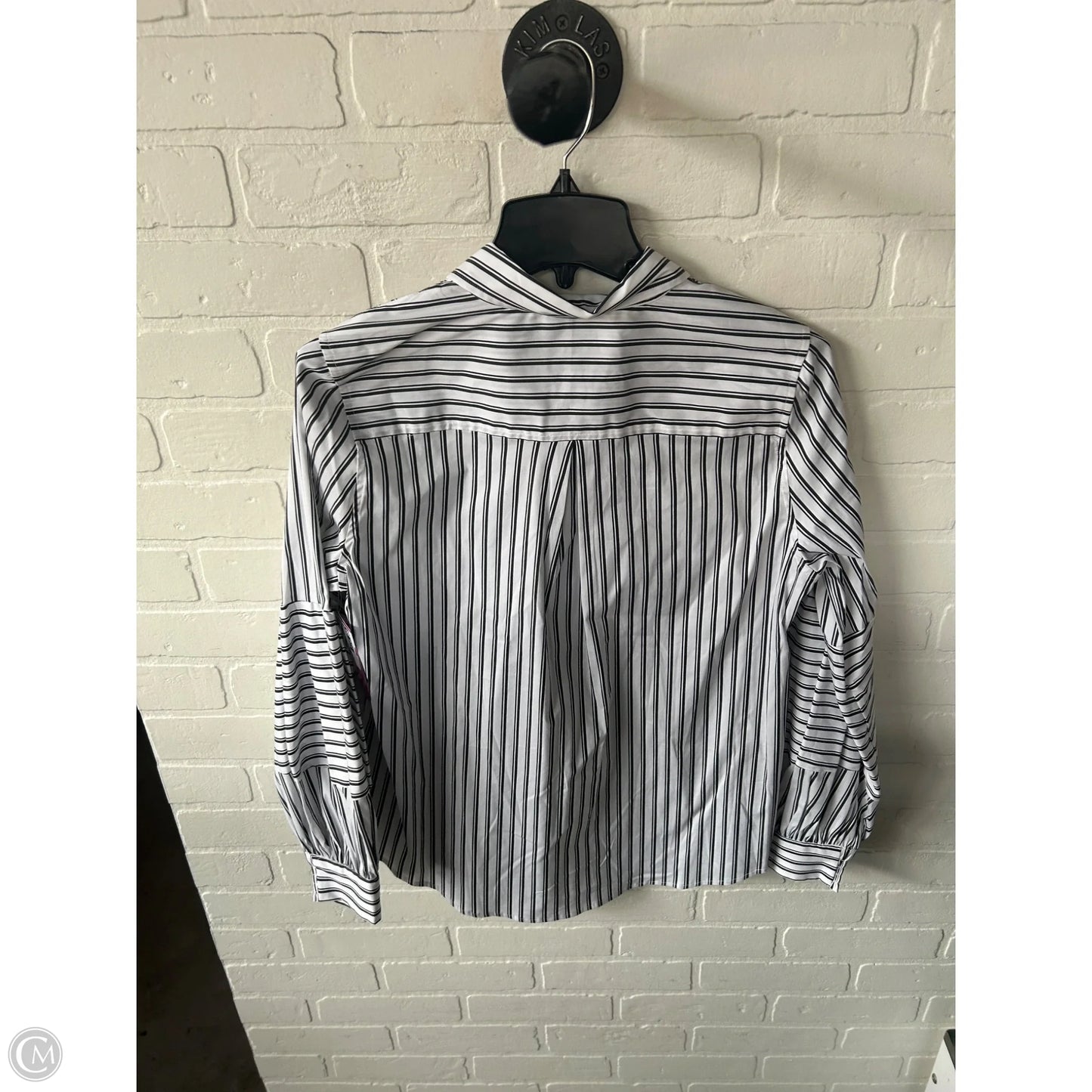 Top Long Sleeve By Chicos In Black & White, Size: S